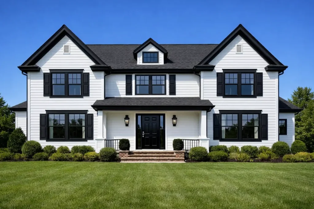 Exterior Color Schemes
Classic White with Black Trim