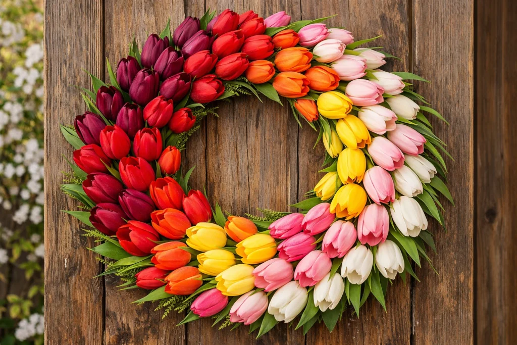 10. Tulip Wreaths for a Fresh and Vibrant Spring Look DIY Spring Wreaths Transform Front Porch