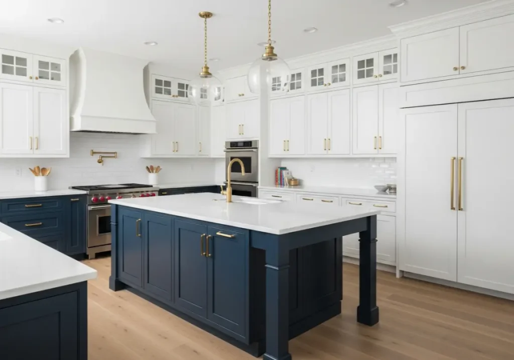 10. Two-Tone Cabinets
 Inspiring Farmhouse Kitchen Design Ideas
