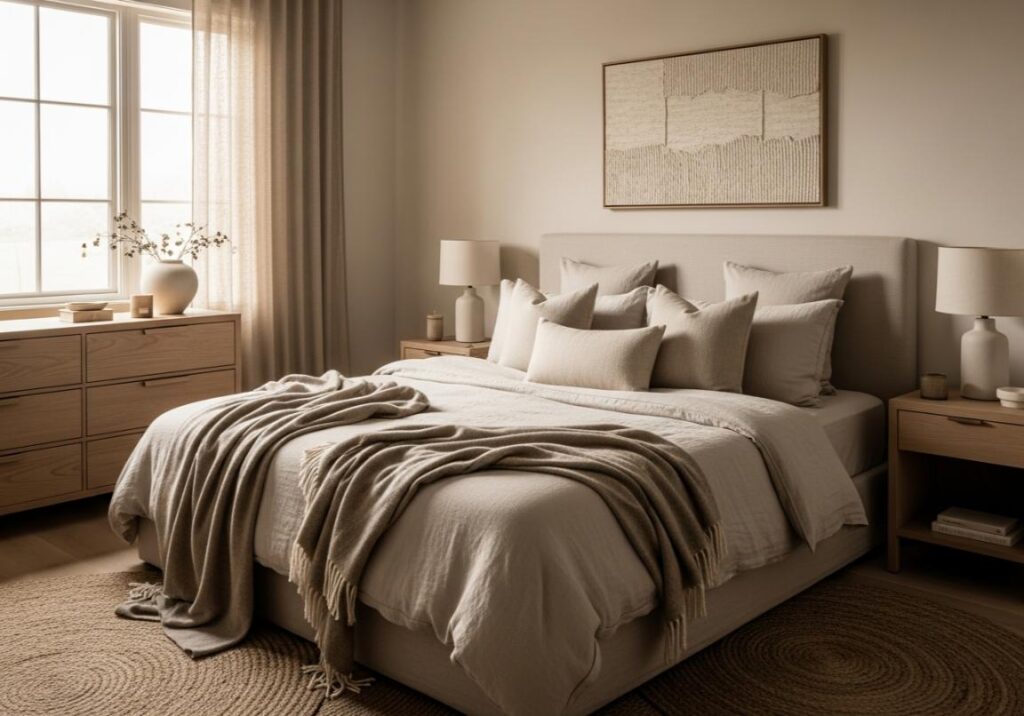 11. Neutral Luxury Bedroom with Cozy Elegance Classy Bedroom Ideas