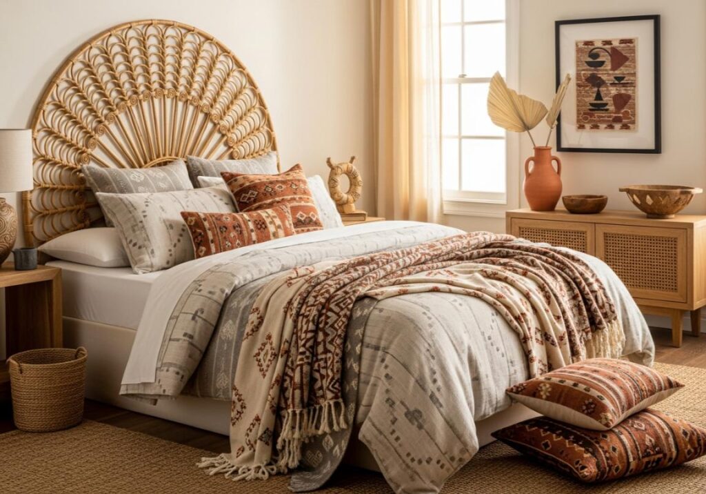 12. Classy Boho Bedroom with Elevated Style Classy Bedroom Ideas