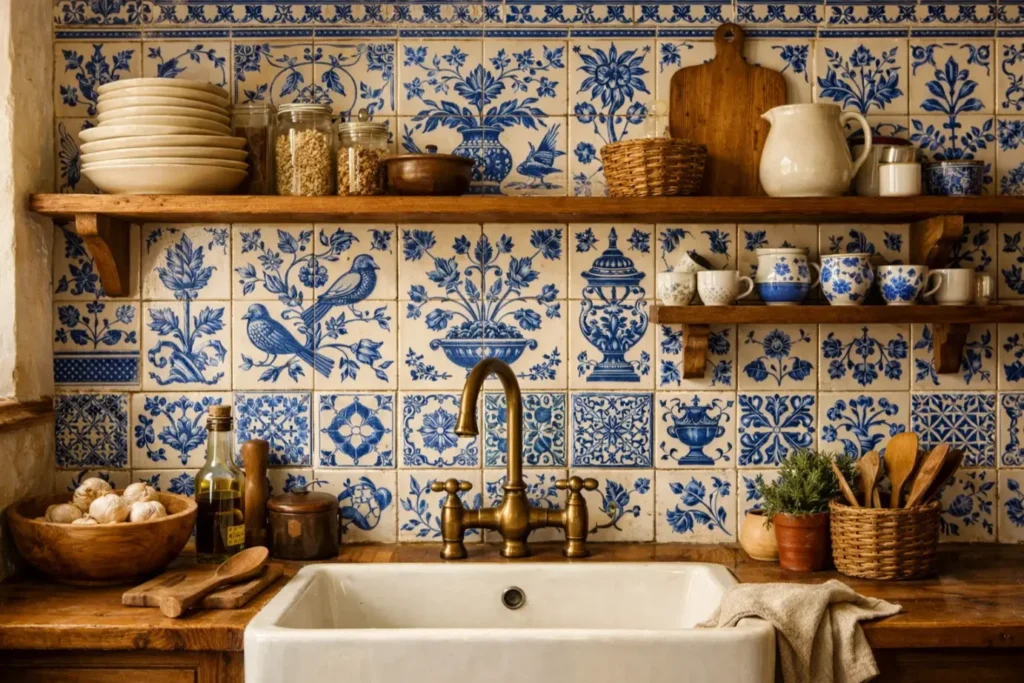 Country Kitchen Backsplash
Blue and White Portuguese Tile