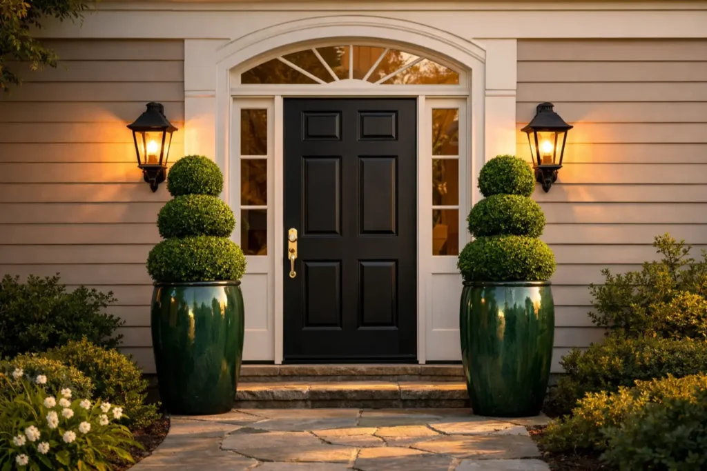 Home Entrance Decor Ideas
Frame the Entrance with Outdoor Planters