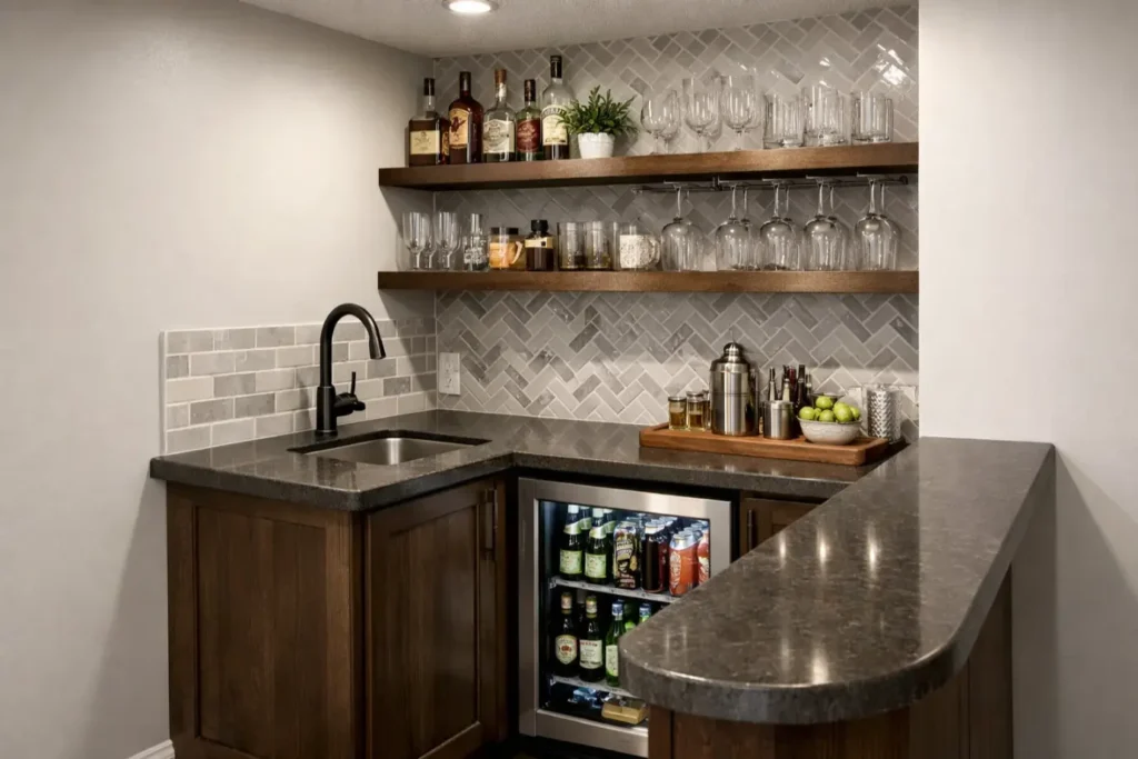 Basement Bar Ideas
The Wet Bar Corner Setup