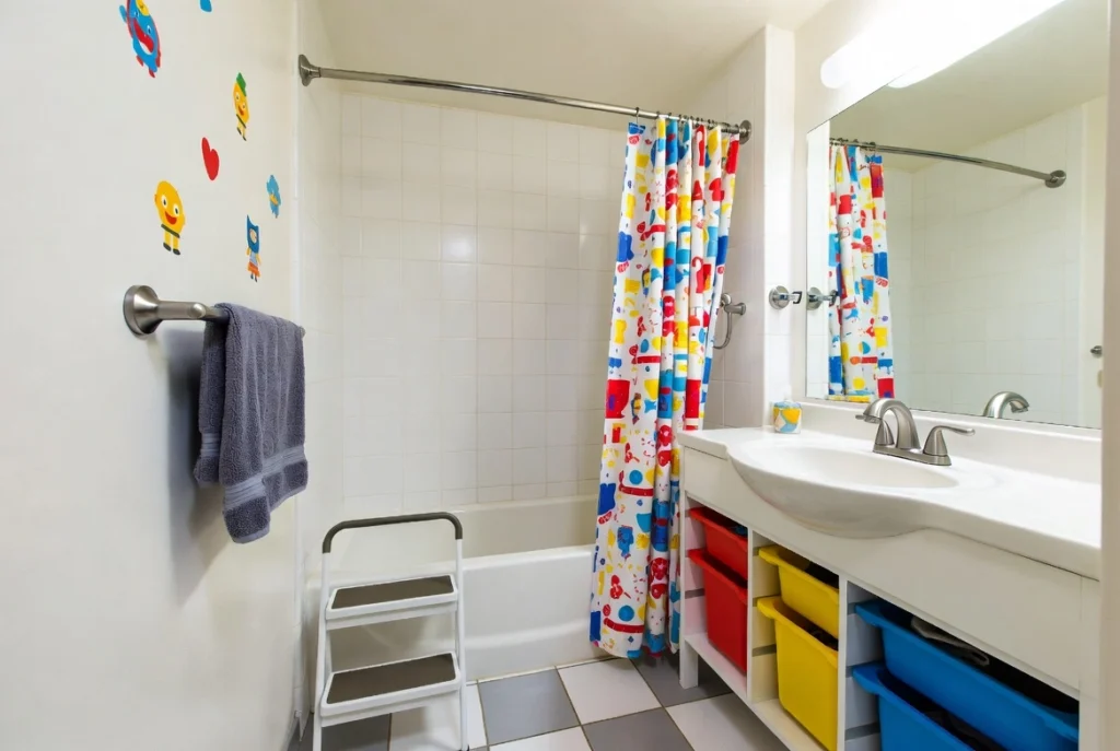 13. Kid-Friendly Bright Bathrooms Creative Small Bathroom Ideas