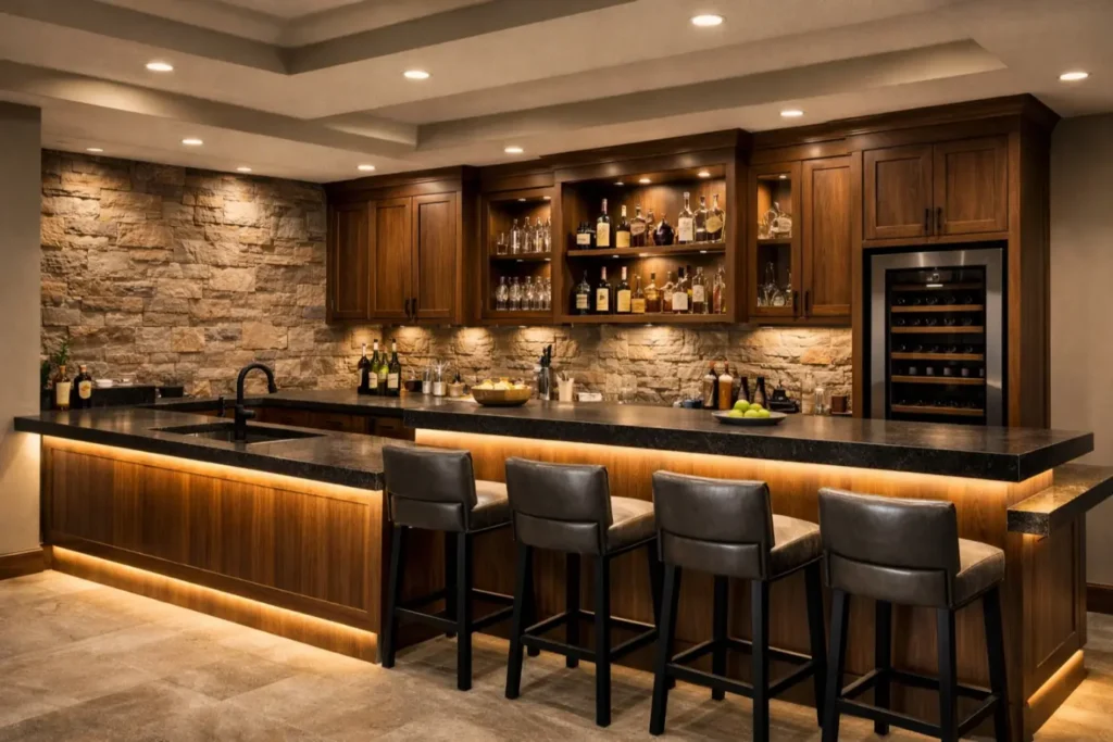 Basement Bar Ideas
The Two-Tier Bar Design