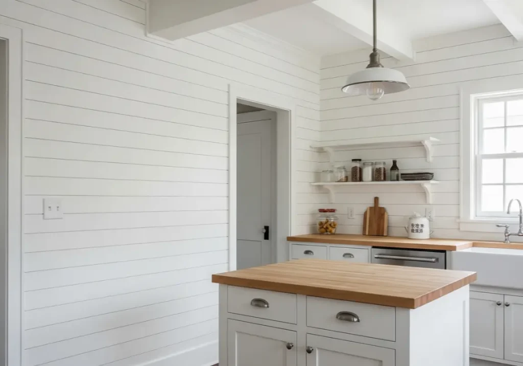 15. Shiplap Walls
Inspiring Farmhouse Kitchen Design Ideas