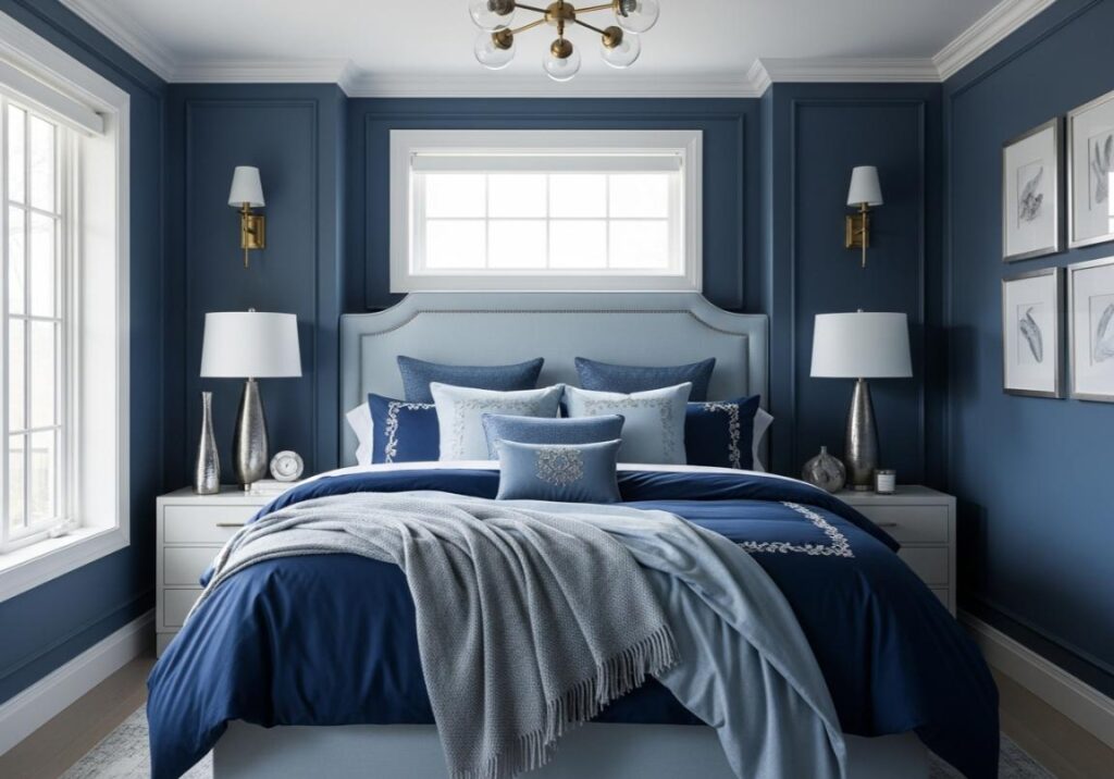 18. Classy Blue Bedroom with Elegant Accents Classy Bedroom Ideas