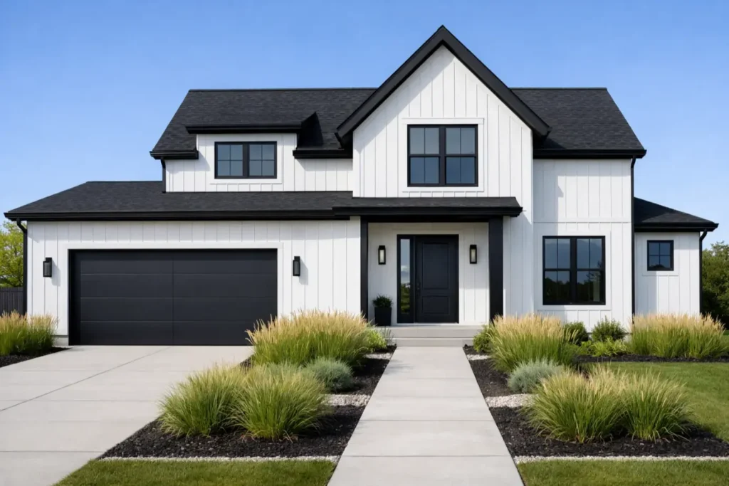 Exterior Color Schemes
Modern White with Flat Black Accents