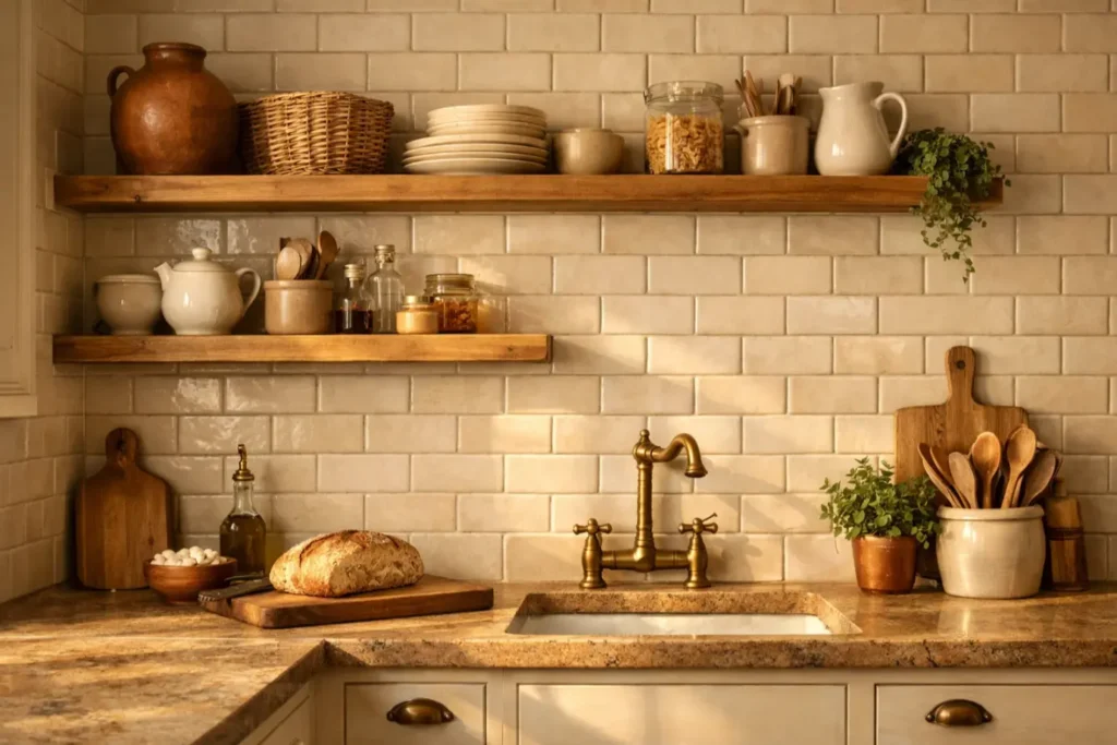 Country Kitchen Backsplash
Subway Tile in Warm Cream