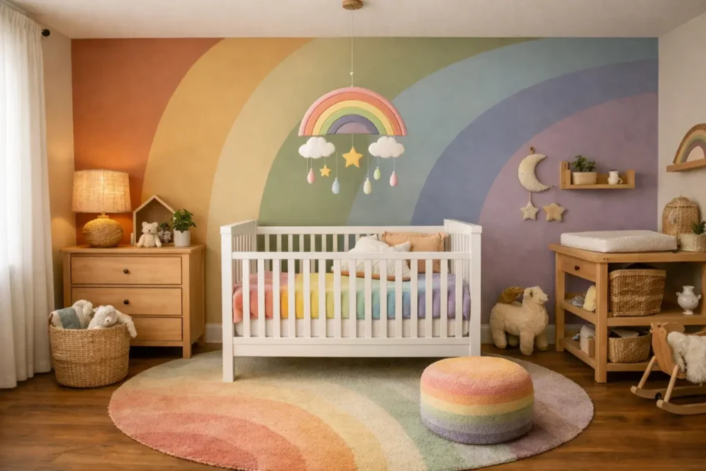 Nursery Decor Ideas
Rainbow and Color-Block Theme