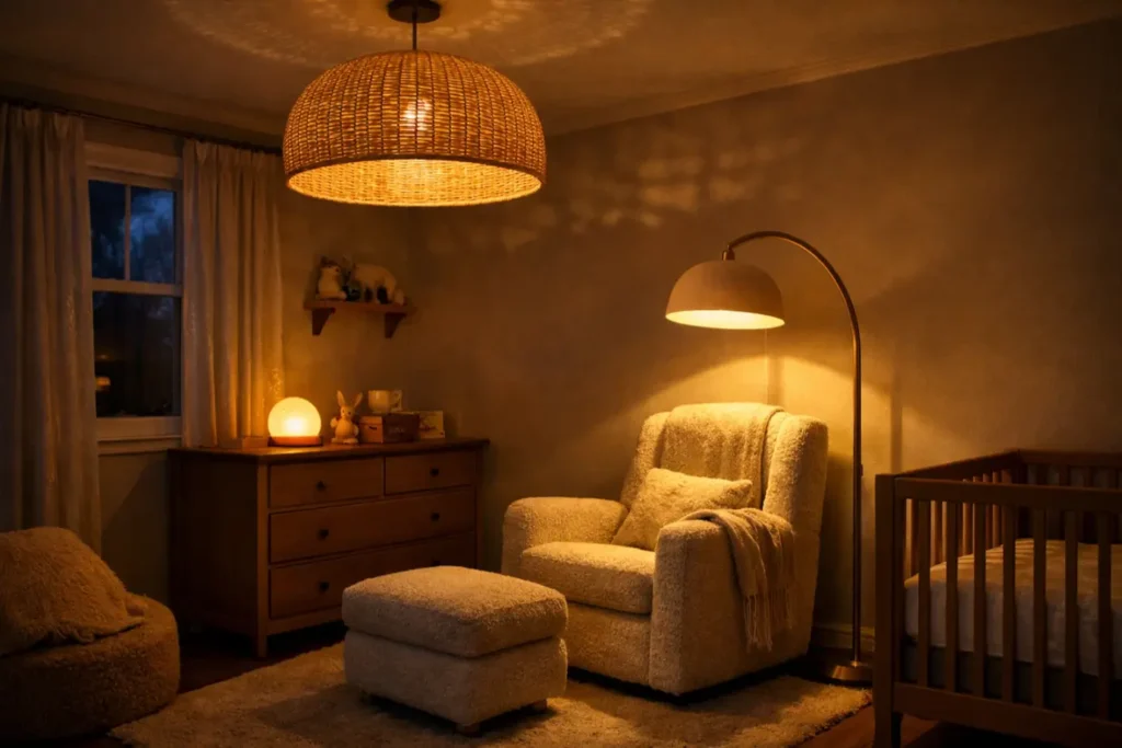 Nursery Decor Ideas
Soft Layered Lighting