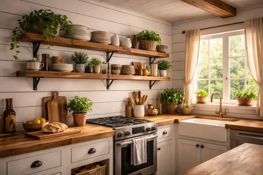 Country Kitchen Backsplash
Shiplap Wood Backsplash