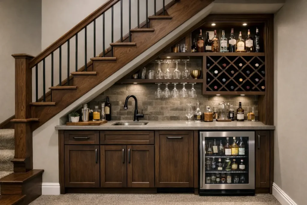 Basement Bar Ideas
Under-the-Staircase Bar