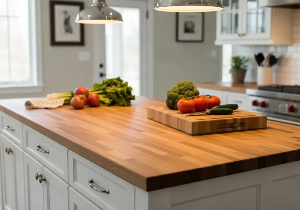 5. Butcher Block Counters
 Inspiring Farmhouse Kitchen Design Ideas
