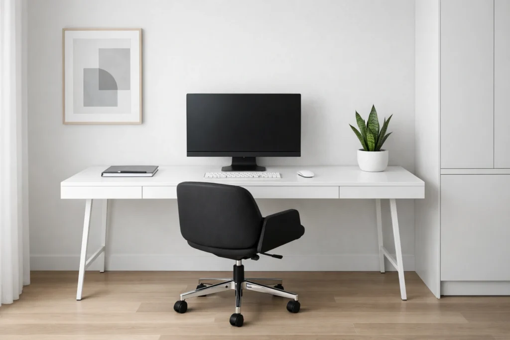 5. Minimalist Home Office Aesthetic
Inspiring Home Office Aesthetic Ideas