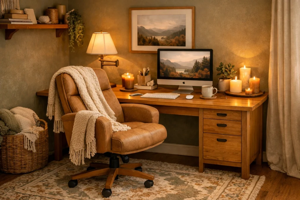 6. Cozy Home Office Aesthetic
Inspiring Home Office Aesthetic Ideas