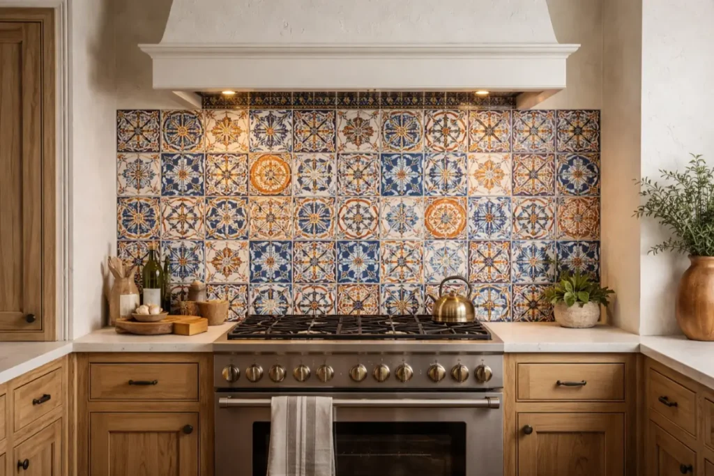 Country Kitchen Backsplash
Patterned Cement Tiles