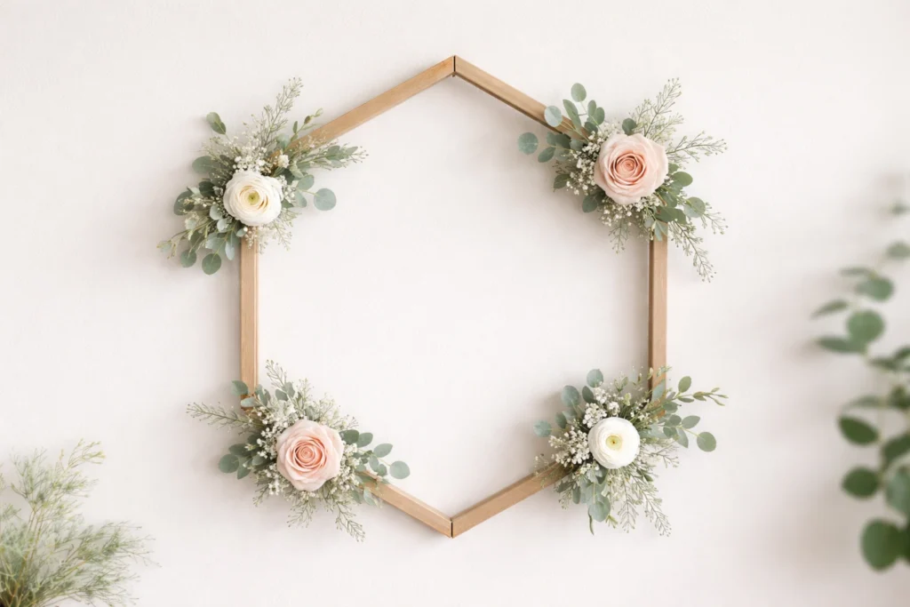 8. Geometric Spring Wreath with Modern Flair DIY Spring Wreaths Transform Front Porch