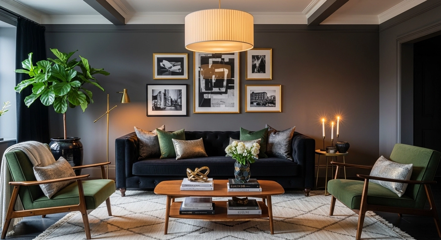 17 Dramatic Black Sofa Living Room Designs
