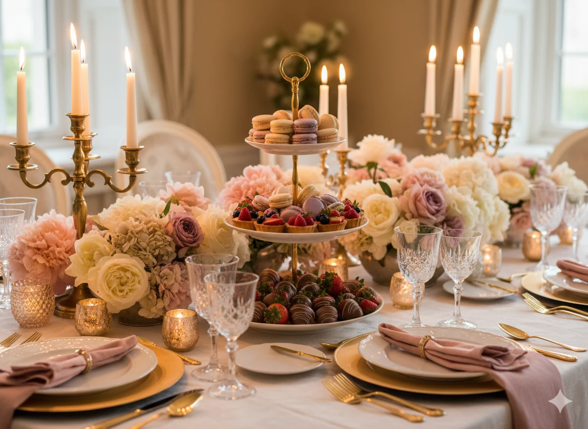 A Dessert or Sweets Display Built Into the Table Setting