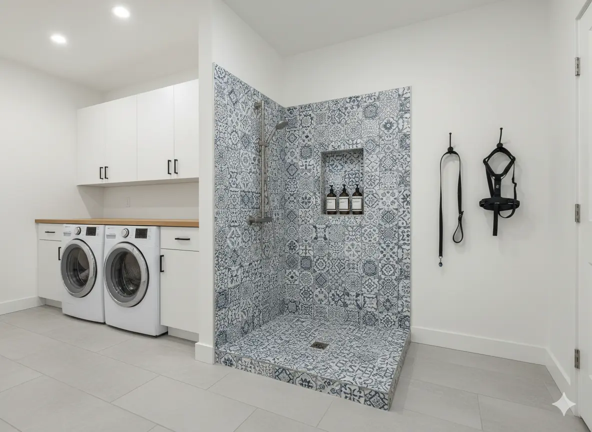 A Dog Shower Station in the Mudroom Laundry Room