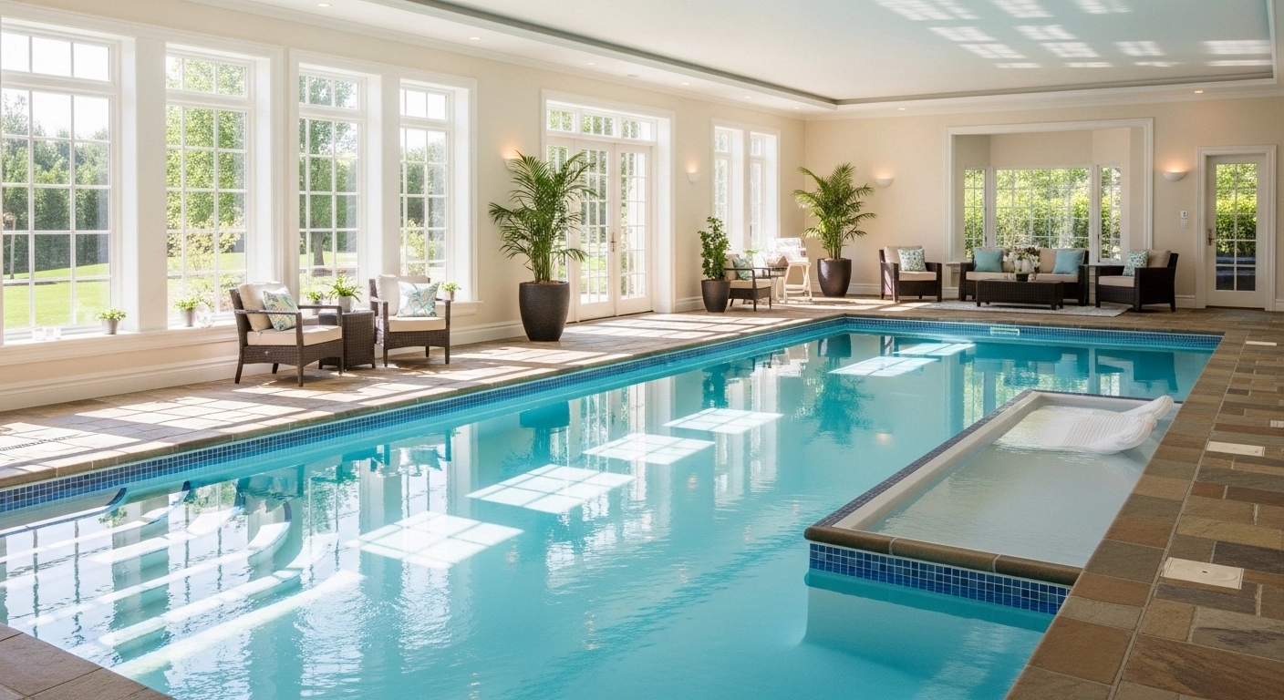 A Family-Friendly Indoor Pool That Balances Style and Function
