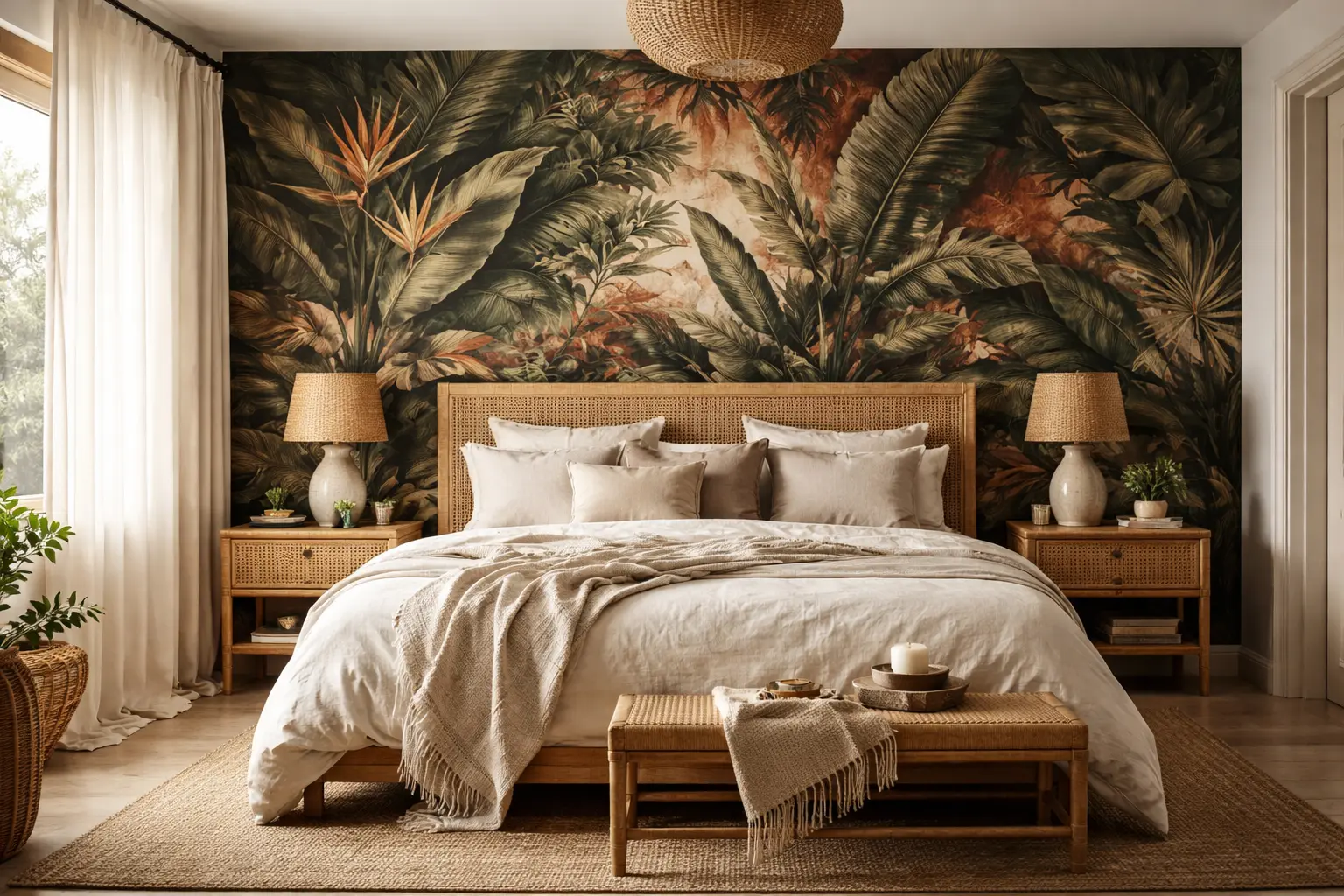 Botanical and Leaf Print Wallpaper