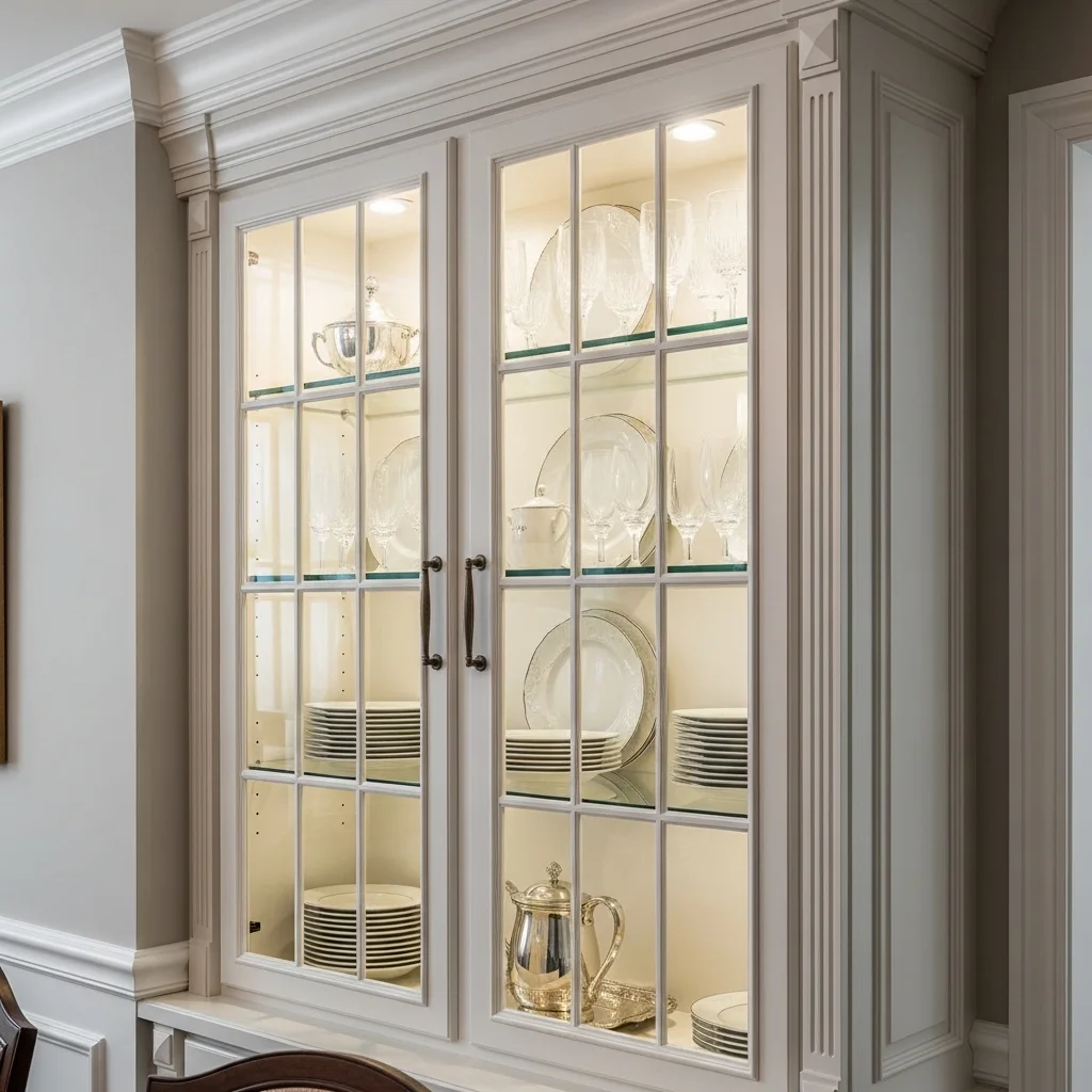 Built-In-China-Cabinet-with-Glass-Front-Doors
