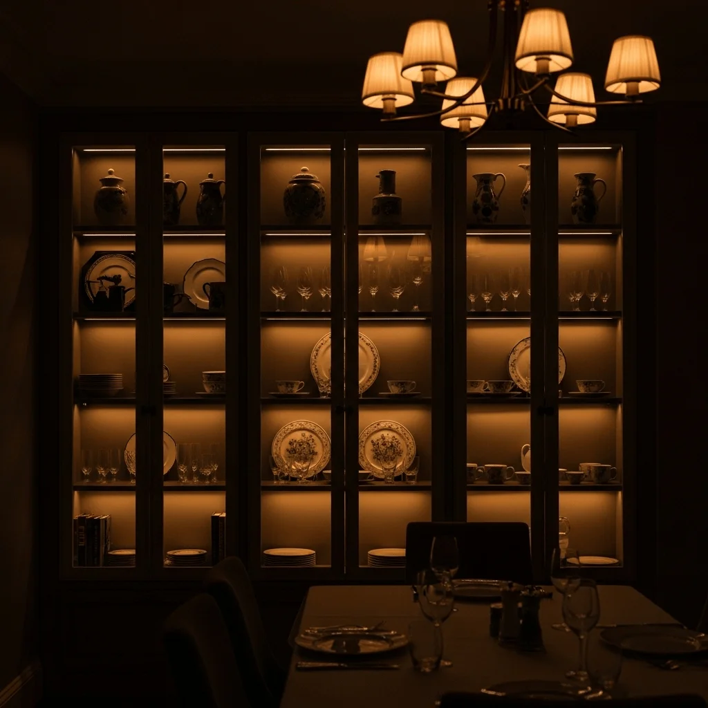 Built-In-Display-Cabinets-with-Accent-Lighting-