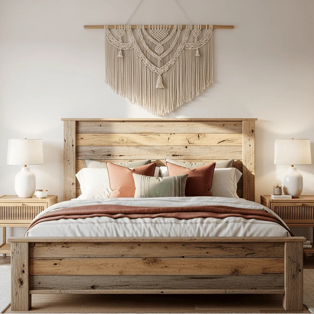 Choose-a-Bed-Frame-That-Anchors-the-Entire-Boho-Farmhouse-Bedroom
