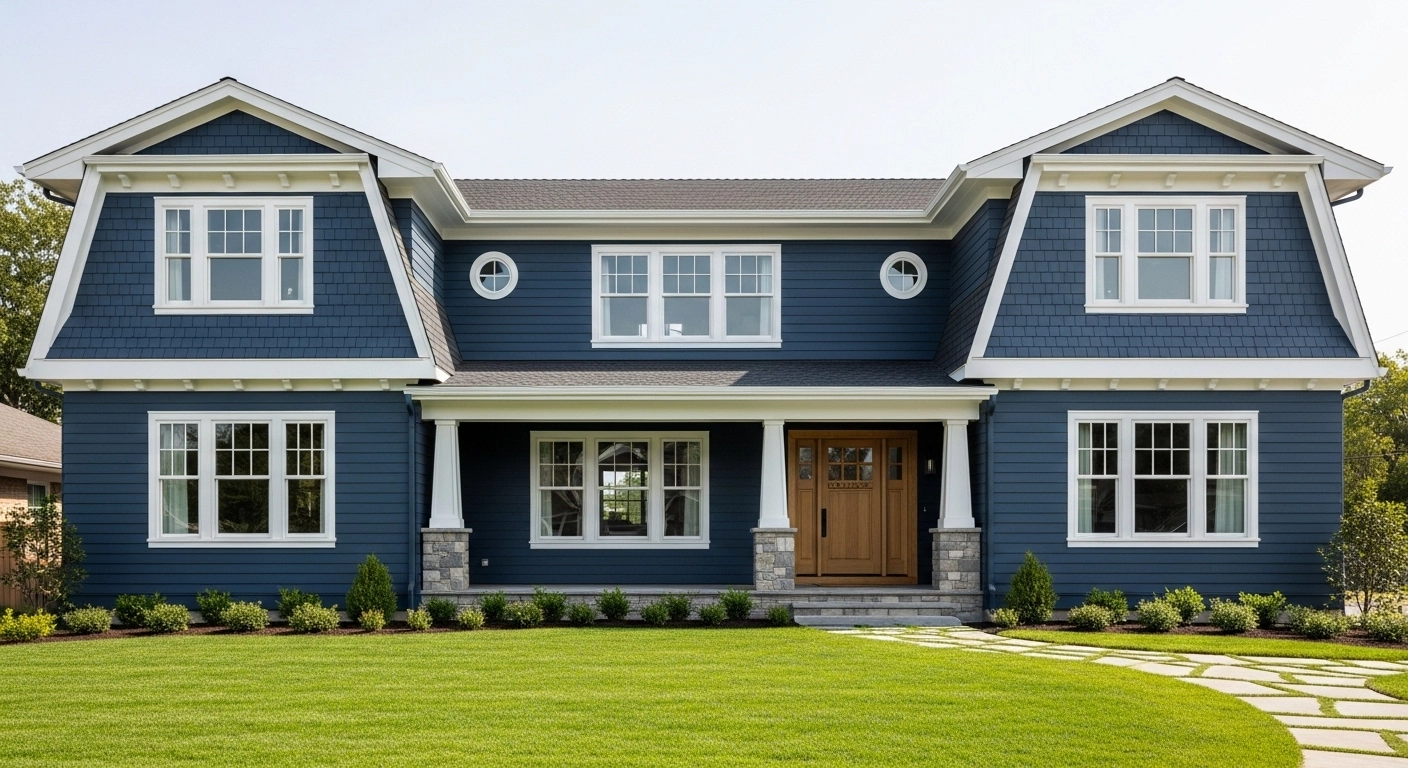Classic Navy Blue with Crisp White Trim