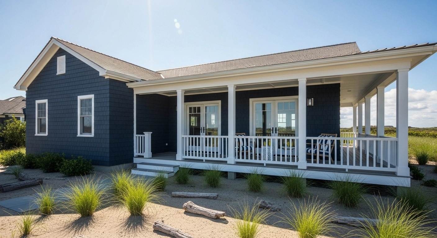 Coastal Dark Blue House Exterior Ideas