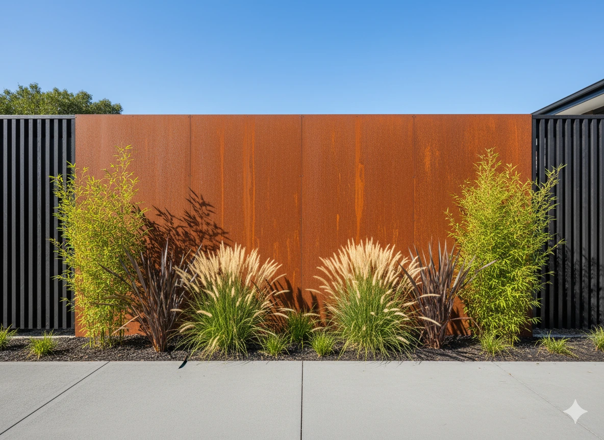 Corten Steel Exterior Wall Design Ideas