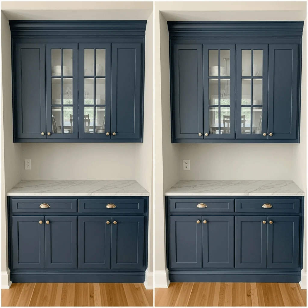 Custom-Built-Ins-Using-Stock-Cabinets. dining room built in cabinets