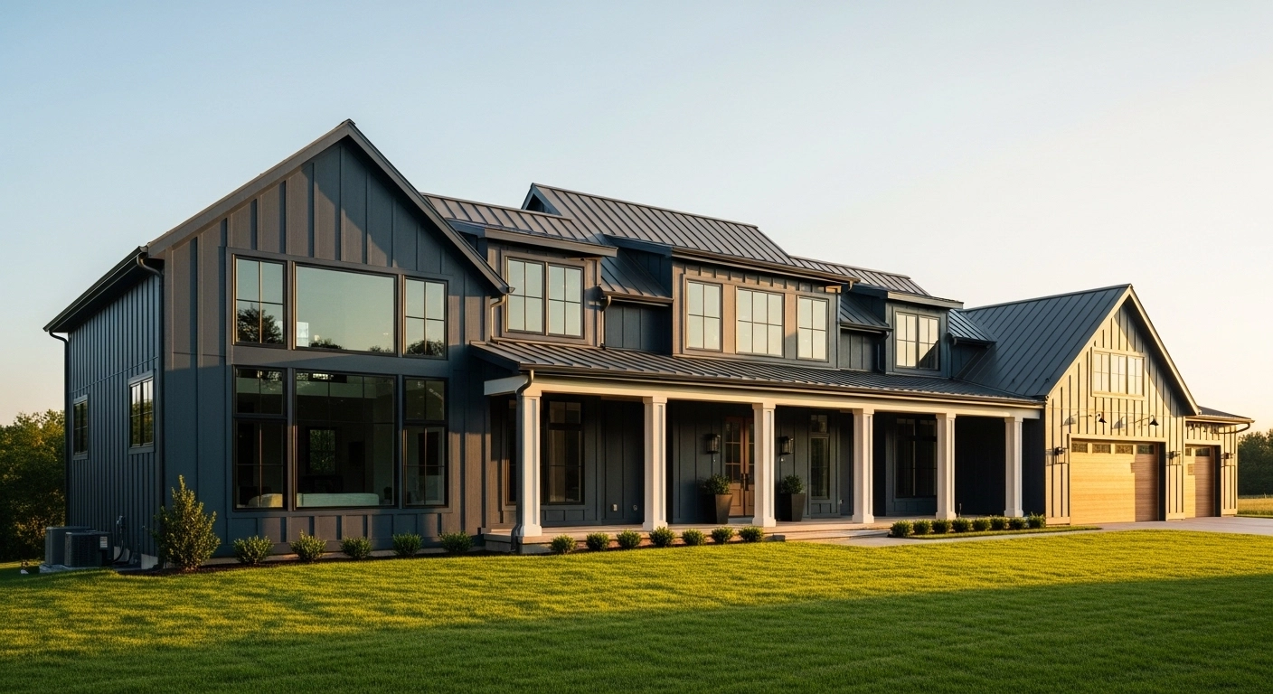 Dark Blue House Exterior Ideas for Modern Farmhouse Homes