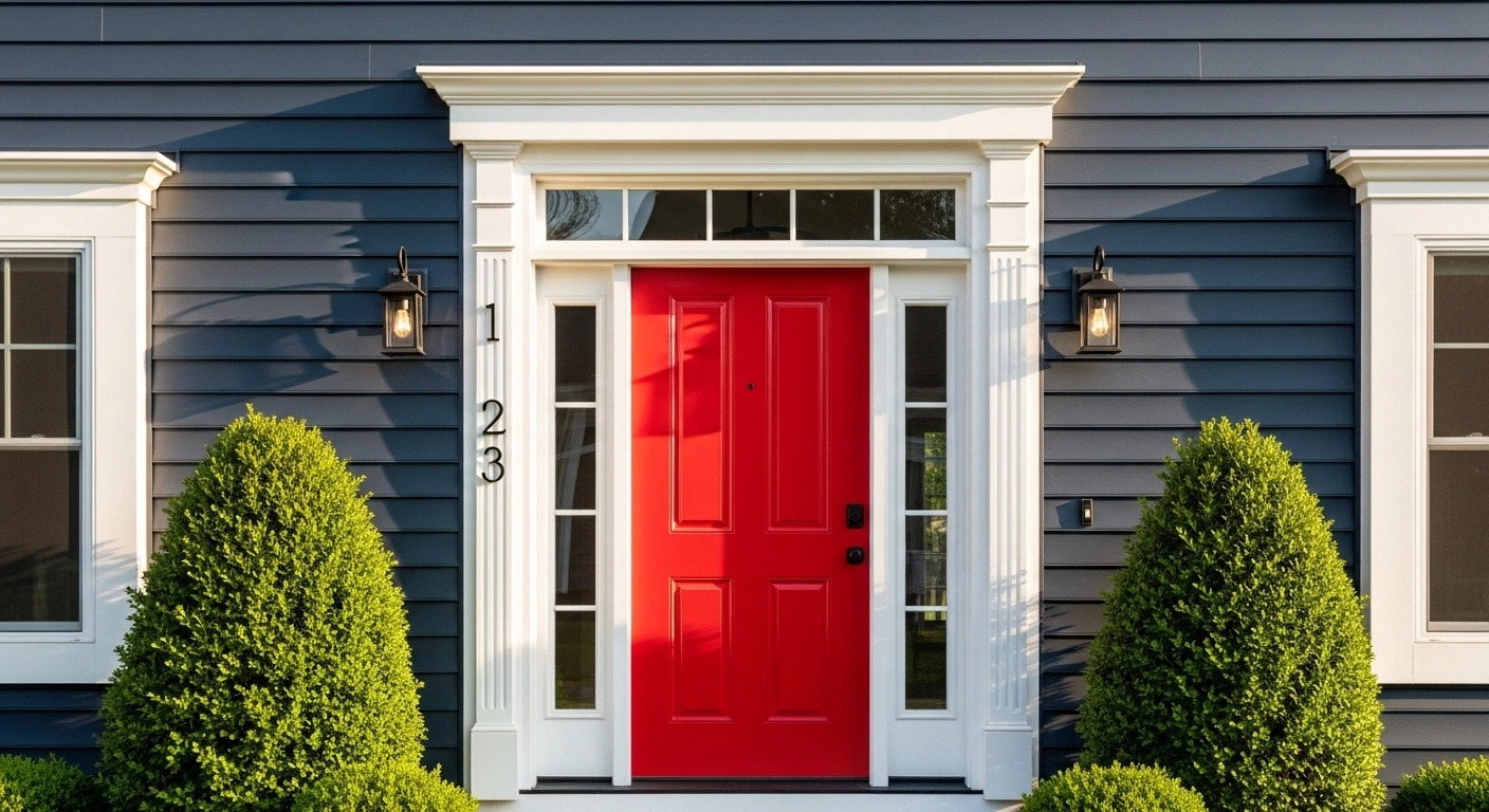 Dark Blue with a Bold Front Door Color