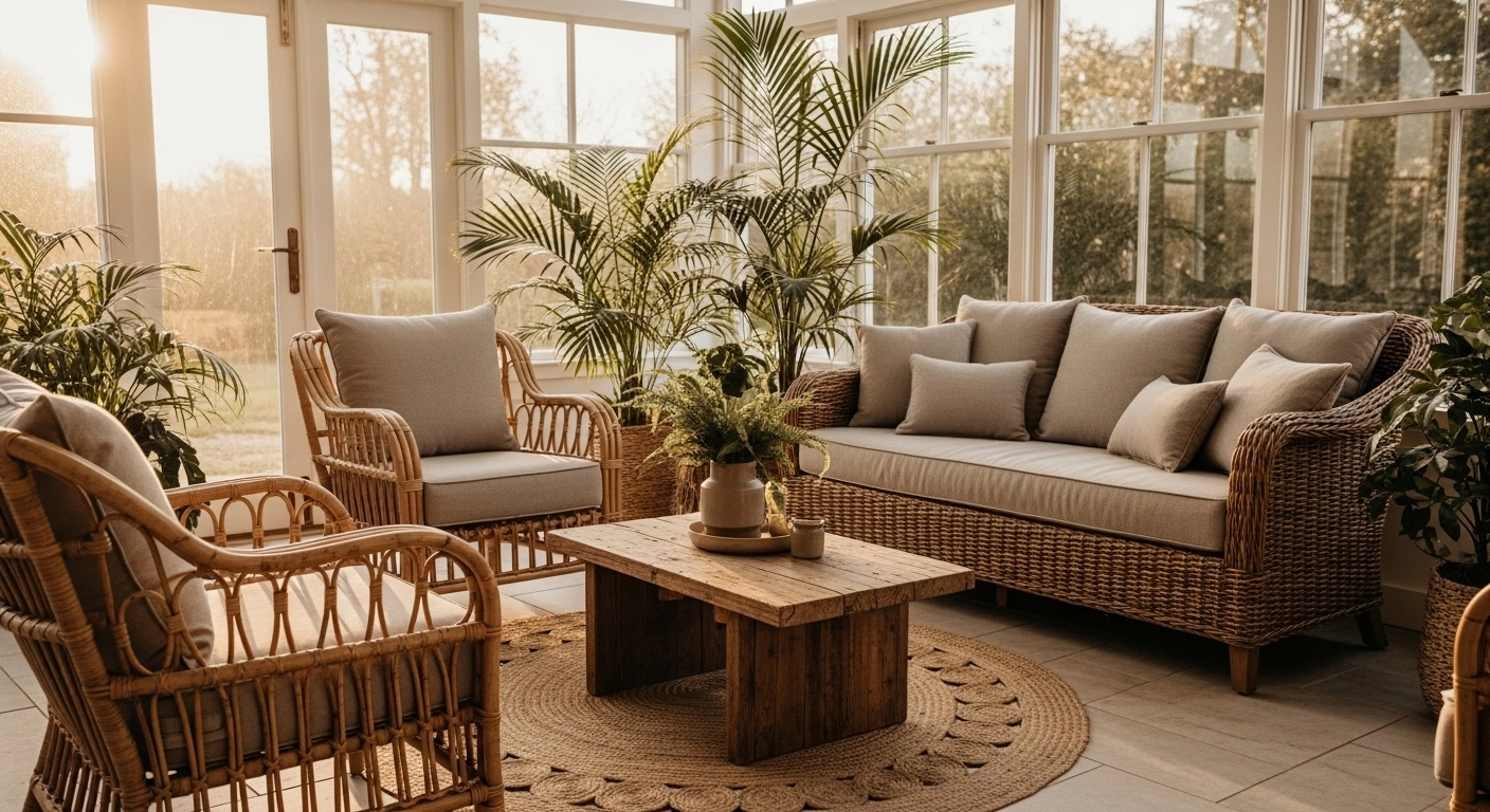 Incorporate Wicker, Rattan, and Natural Wood Furniture