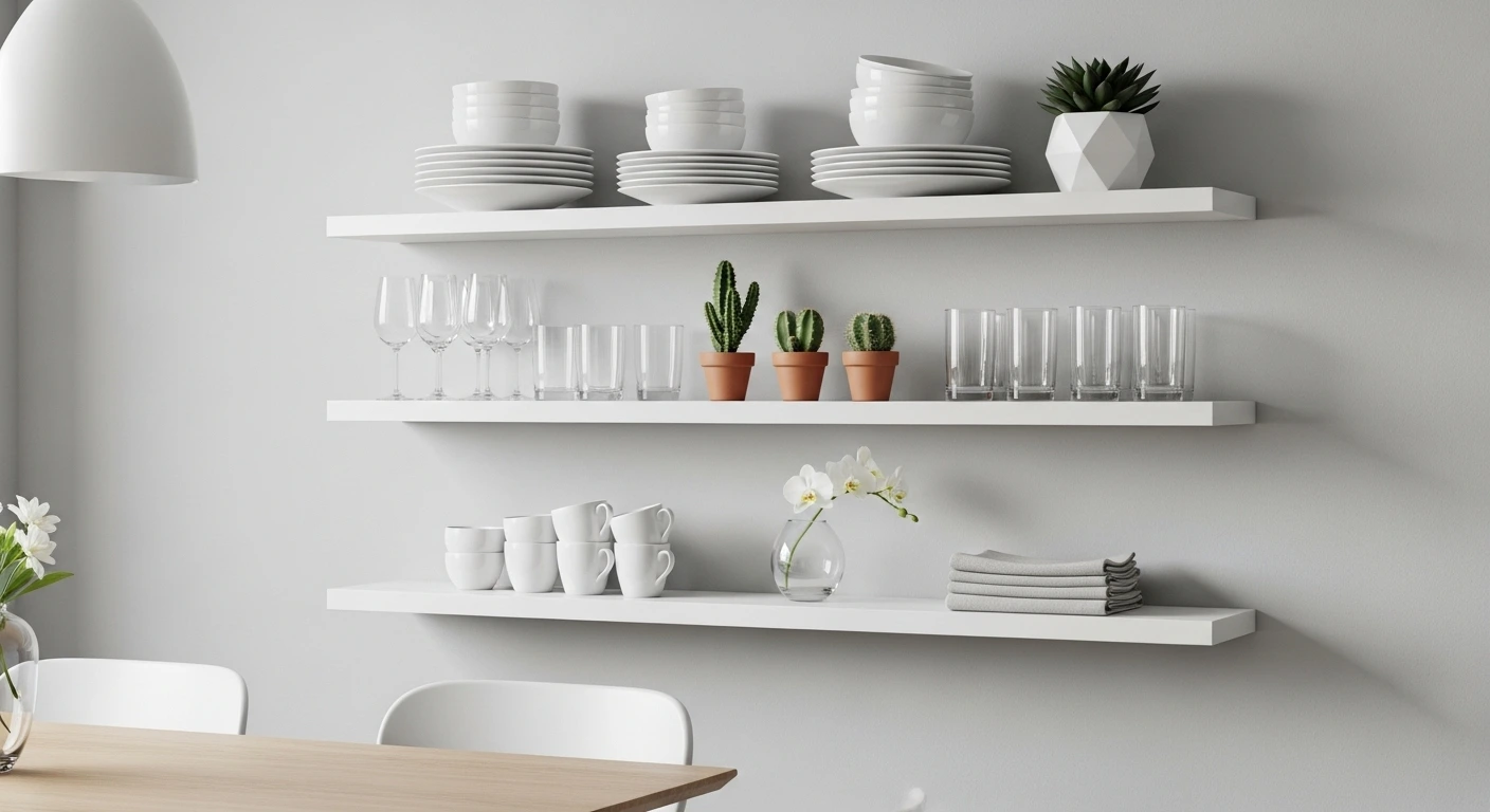 Install Floating Shelves to Free Up Floor Space