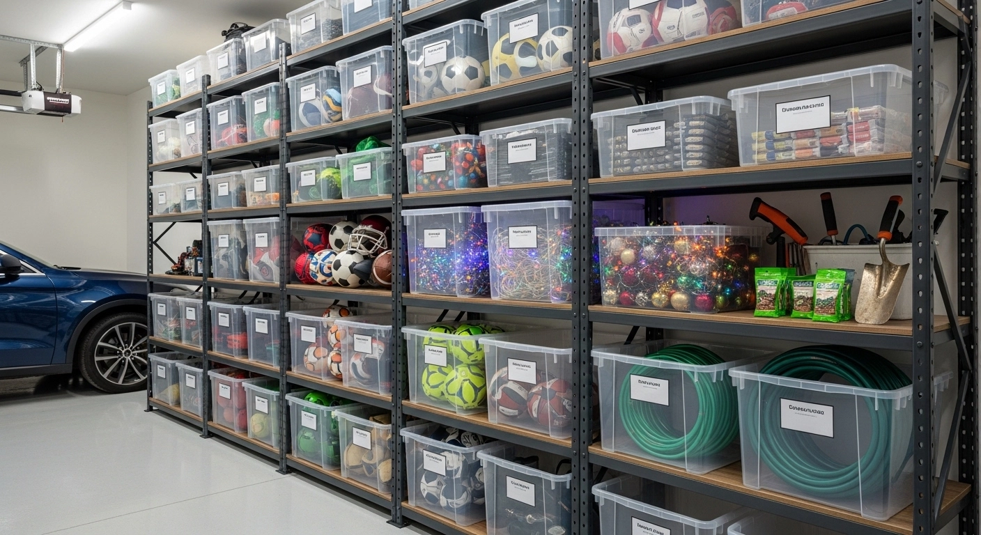 Label and Stack Clear Storage Bins