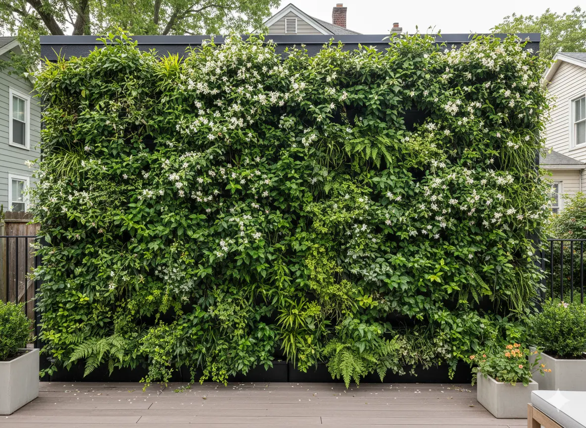 Living Green Wall Exterior Wall Design Ideas for Natural Privacy