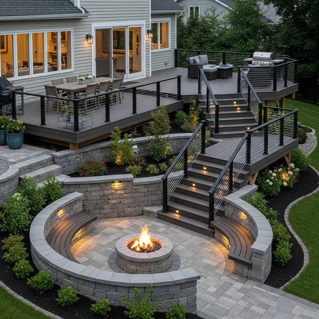 Multi Level Deck Ideas for Sloped Yards