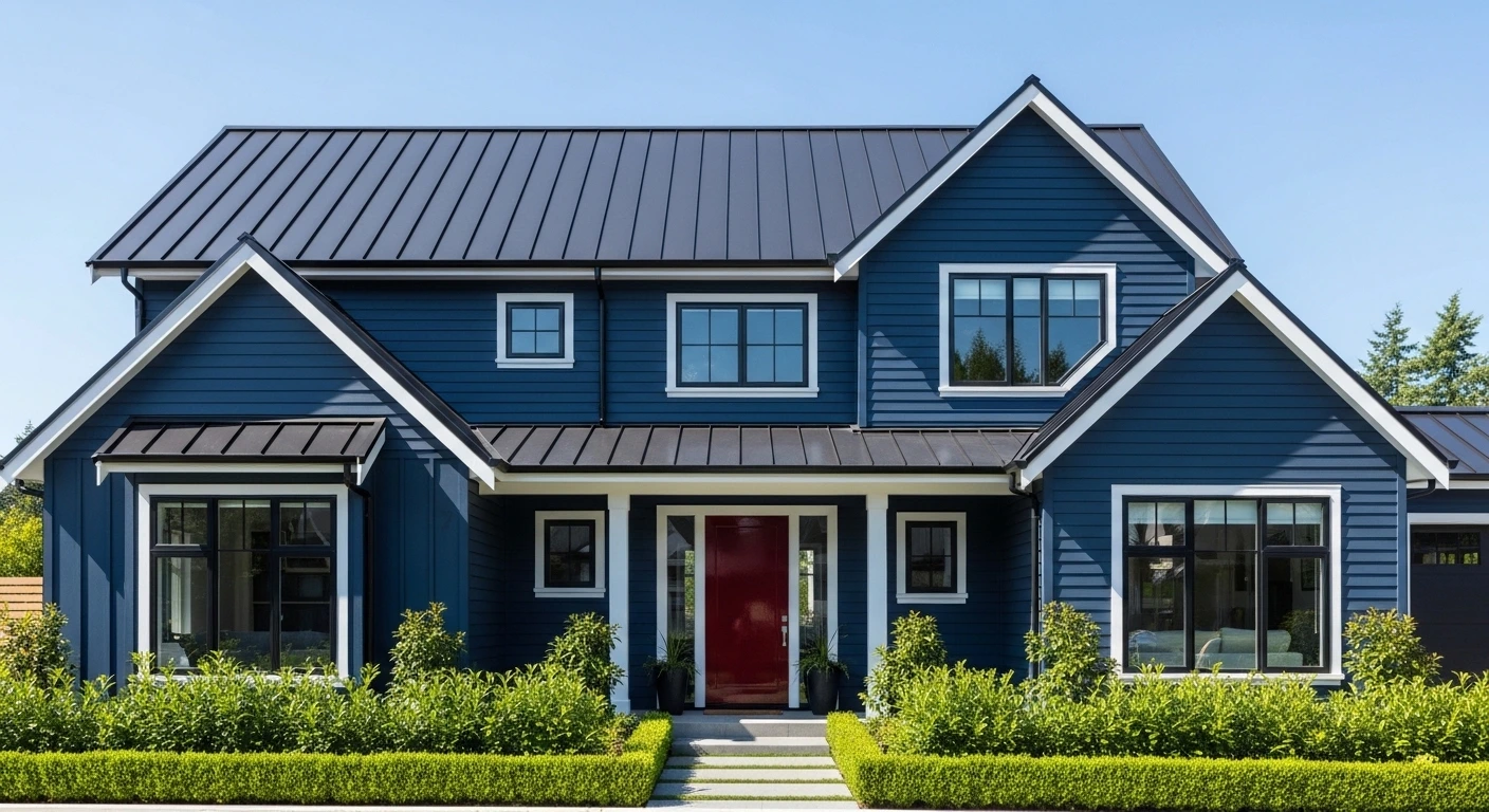Navy Blue Exterior with a Black Roof