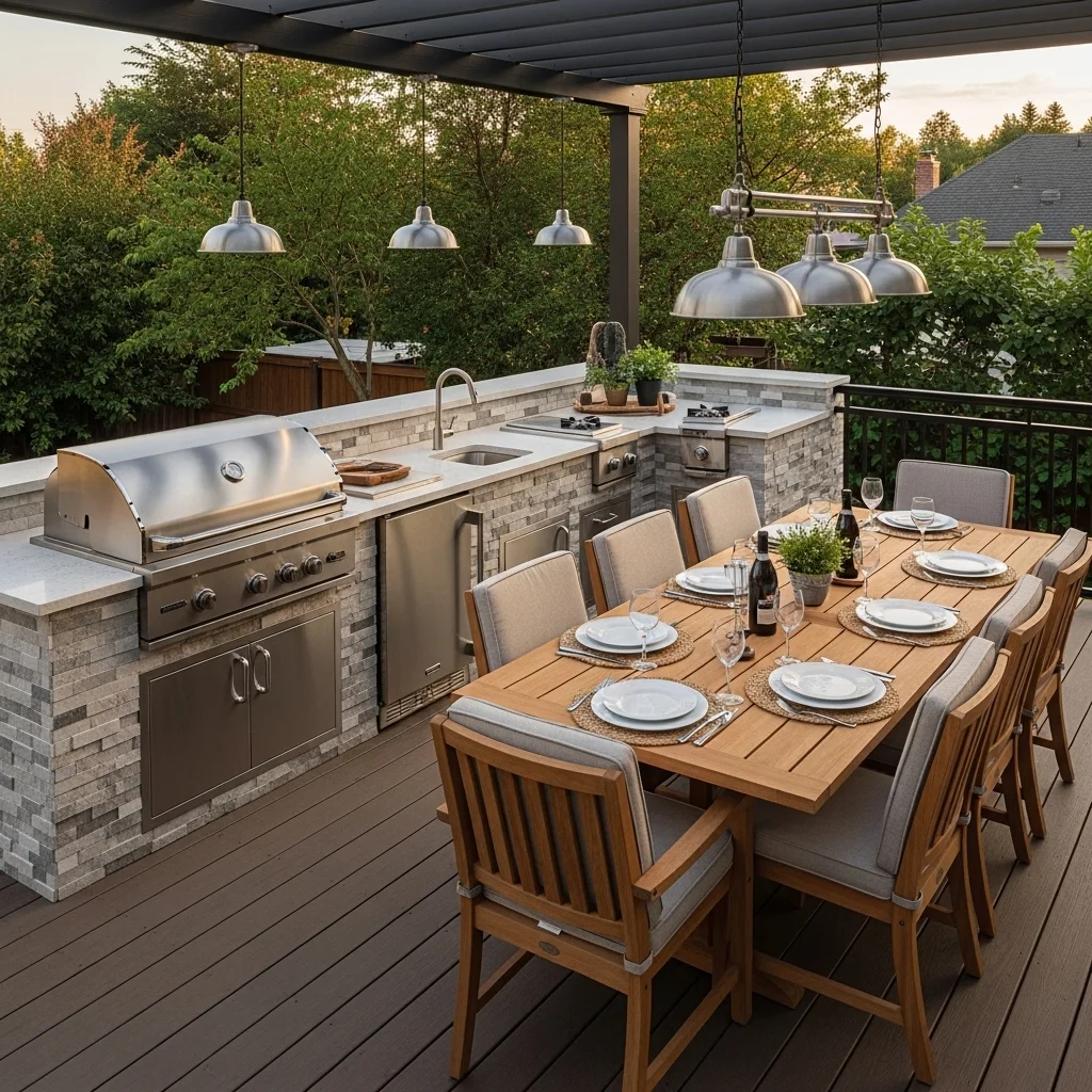 Outdoor Kitchen and Dining Deck Ideas