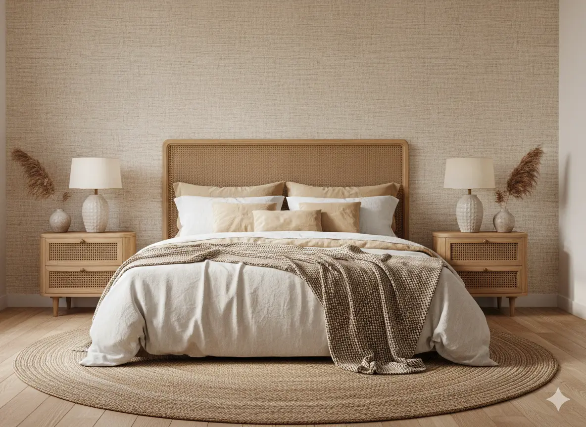 Textured Grasscloth Wallpaper