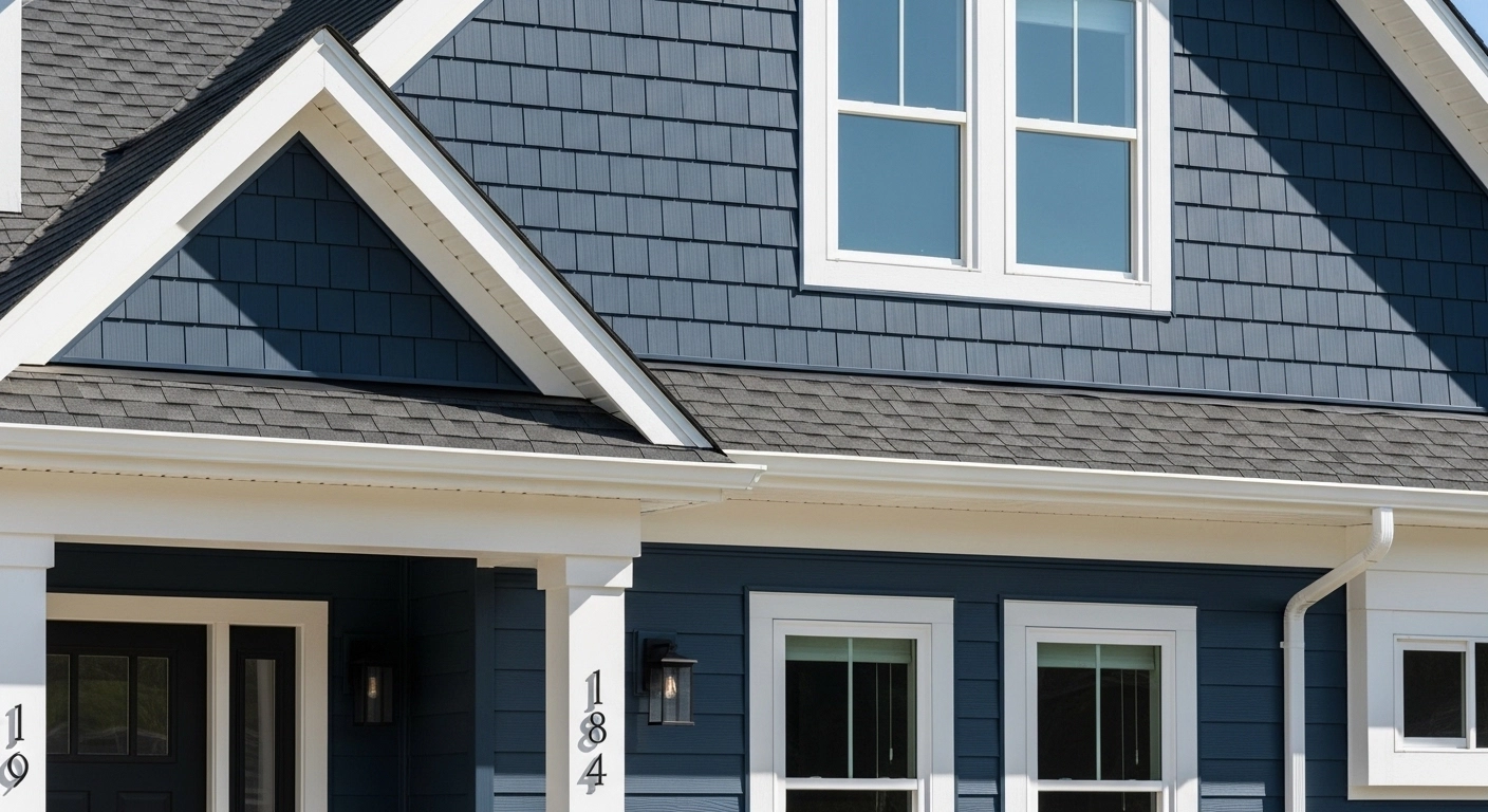 Textured Siding to Enhance Your Dark Blue House Exterior Ideas