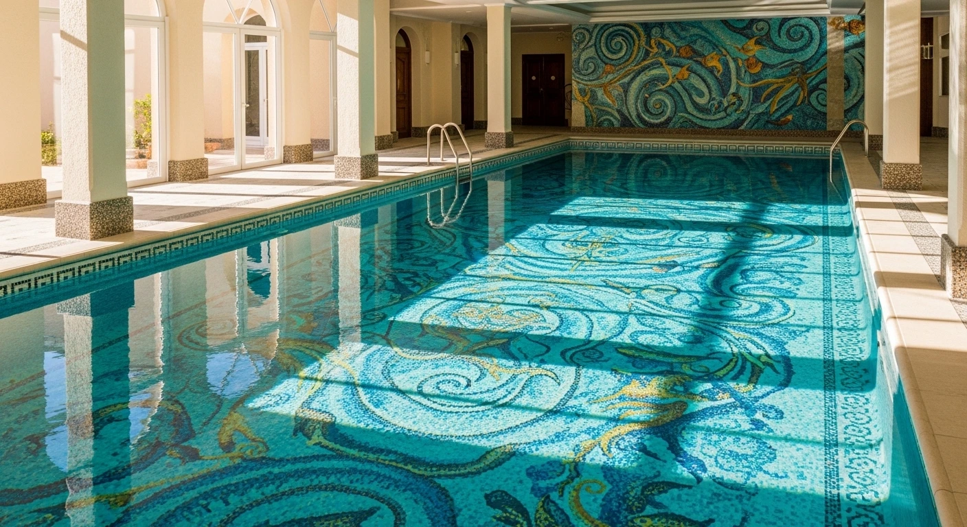 The Mosaic-Tiled Indoor Pool That Functions as Art