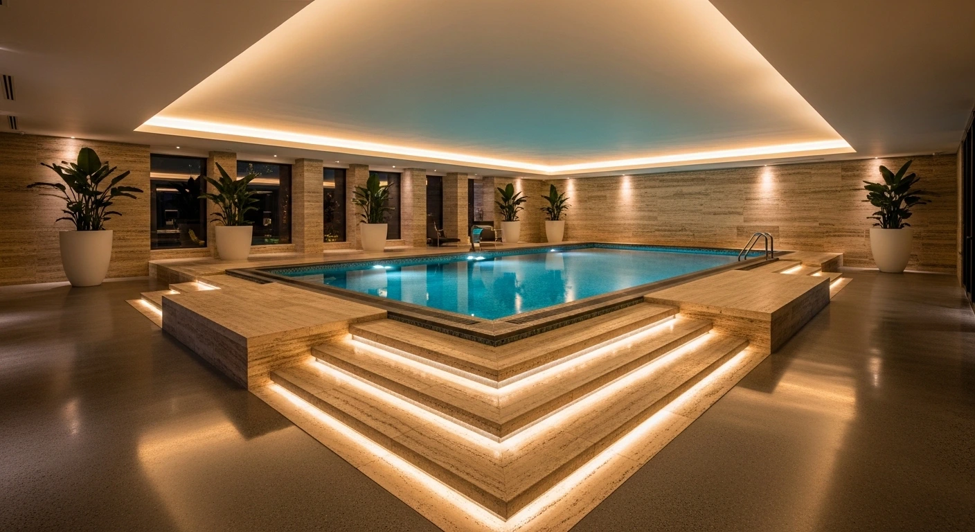 The Sunken Indoor Pool as an Architectural Centerpiece