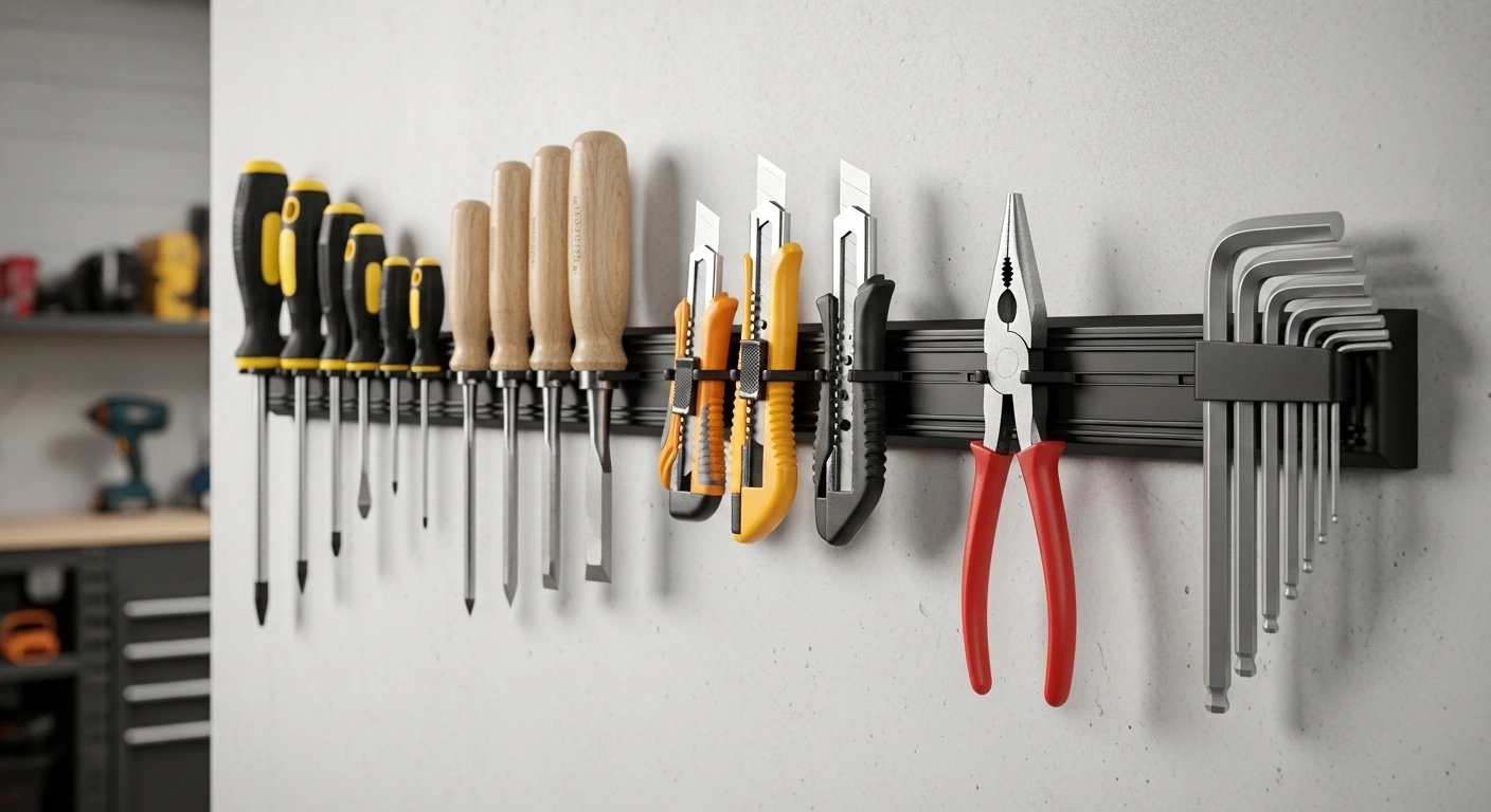 Use Magnetic Tool Strips for Small Hardware 