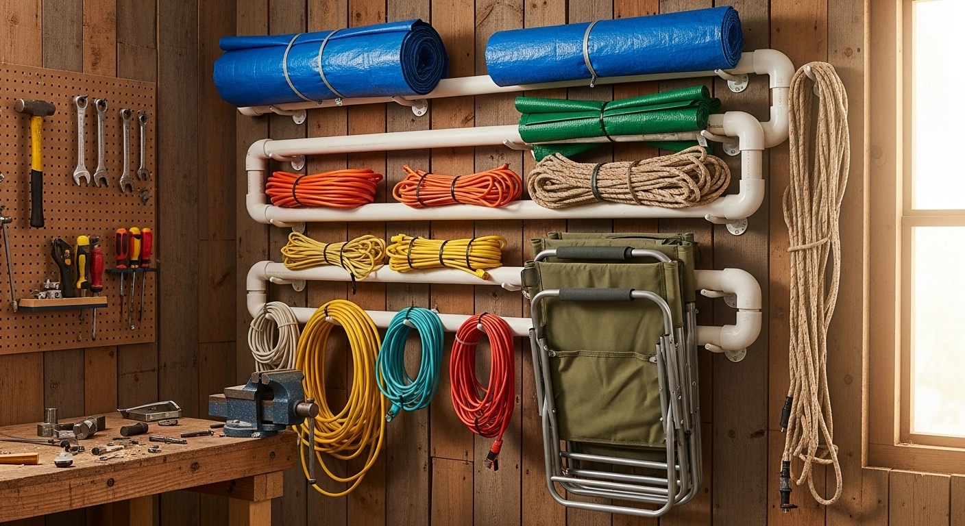 Use PVC Pipe to Store Long and Awkward Items